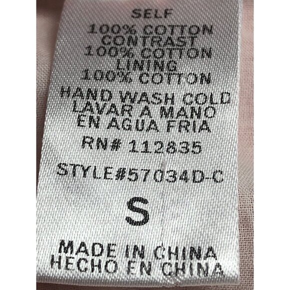 Esley Top Women  Size S White Orange Embroidered Geometric V neck Long Sleeves - Picture 8 of 13